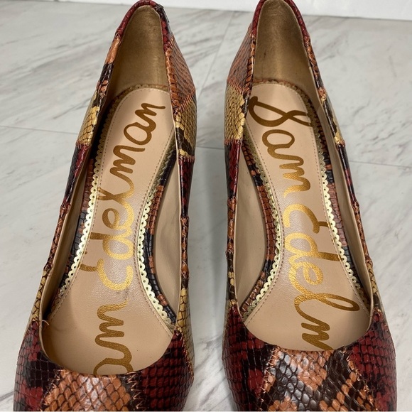 Sam Edelman Julianne Snakeskin Leather Pointy Toe Pump 7M - Picture 12 of 15